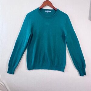 Antonio Melani 100% Cashmere Sweater Teal Blue Crew Neck Pullover Womens Large